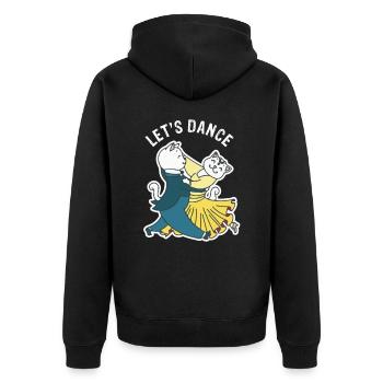 Foxtrott Tanzschule Tanzkurs lustiger Tanz - Unisex Premium Bio Zip Hoodie - Schwarz - Hinten - Nico (187cm)