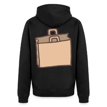 Shopping - bag - environment - Unisex Premium Organic Zip Hoodie - black - Back - Nico (187cm)