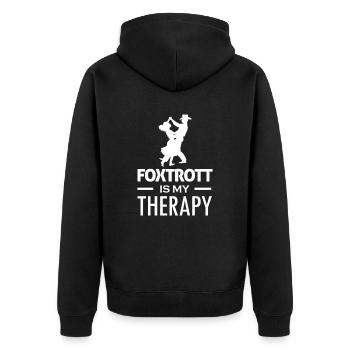 Foxtrot Dance Therapy Dancing Dancer - Unisex Premium Organic Zip Hoodie - black - Back - Nico (187cm)
