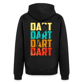 Dart Player Dart Player Gift - Unisex Premium Organic Zip Hoodie - black - Back - Nico (187cm)