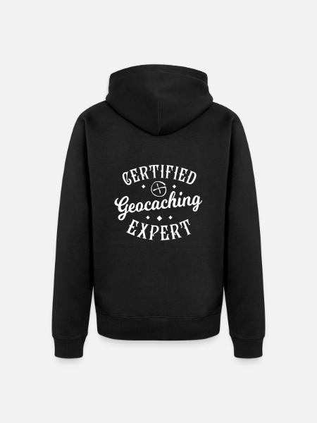 Geocaching ekspert Geocacher Geocach Geo - Premium økologisk unisex-hættejakke - sort