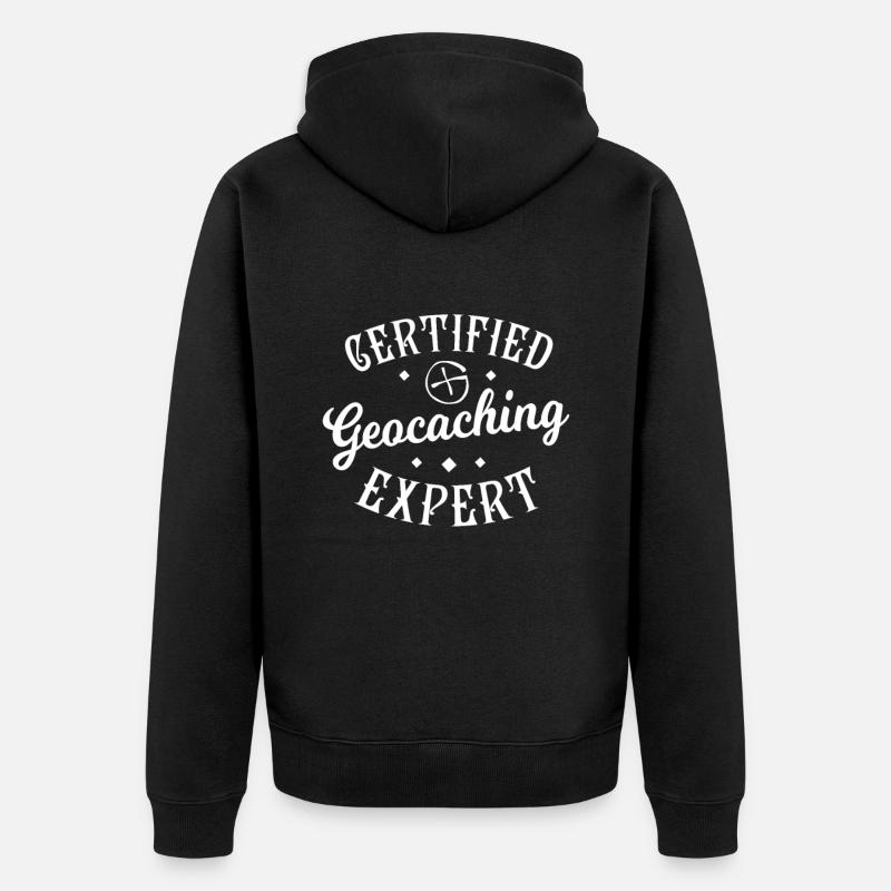 Geocaching Expert Géocach Geo - Veste à capuche bio Premium Unisexe - noir