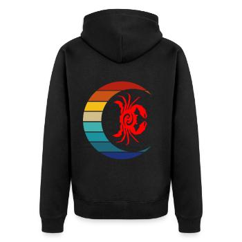 Sternzeichen Krebs - Unisex Premium Bio Zip Hoodie - Schwarz - Hinten - Nico (187cm)