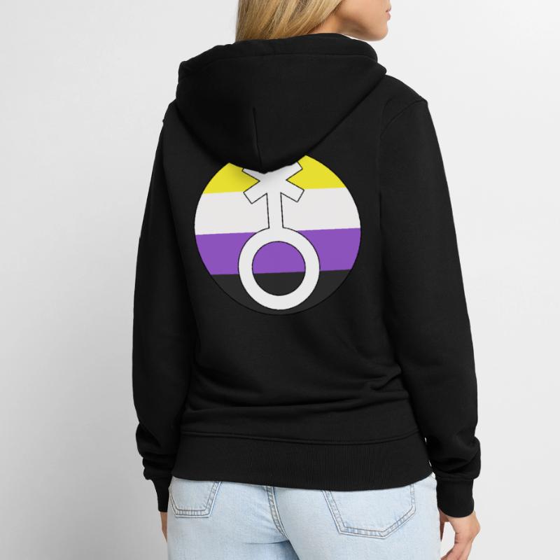 Symbol Nonbinary Non-Binary Nonbinary Gender Unisex Premium Organic Zip Hoodie