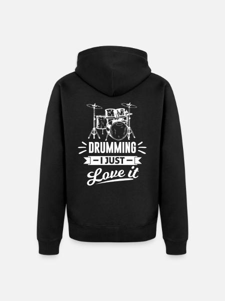 Batteur tambour d’amour tambour percussion - Veste à capuche bio Premium Unisexe - noir