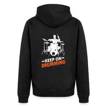 Batteur tambour de tambour bass musiciens - Veste à capuche bio Premium Unisexe - noir - Dos - Nico (187cm)