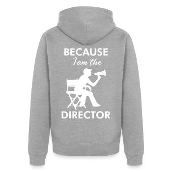 Regisseur Regie Kino - Unisex Premium Bio Zip Hoodie - Grau meliert - Hinten - Nico (187cm)