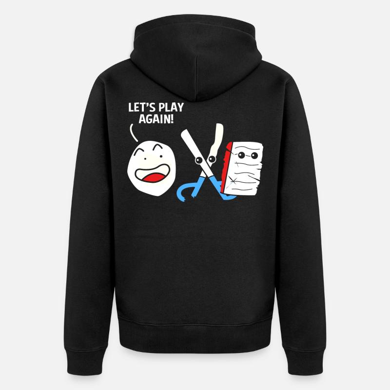 Schere Stein Papier - Unisex Premium Bio Zip Hoodie - Schwarz