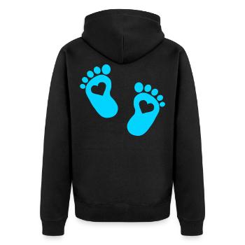 Bébé doux bébé coeur parents Enceinte pieds bébé - Veste à capuche bio Premium Unisexe - noir - Dos - Nico (187cm)