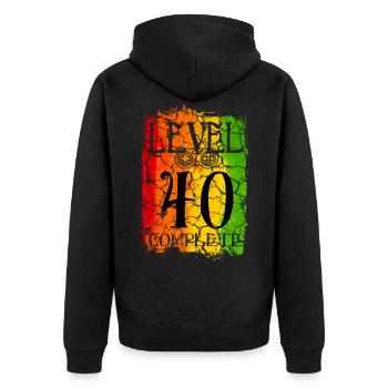 40th Birthday Gamer Level 40 complete - Unisex Premium Organic Zip Hoodie - black - Back - Nico (187cm)