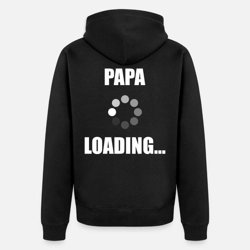 Papa Loading Paternité père cadeau - Veste à capuche bio Premium Unisexe - noir