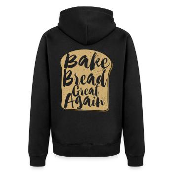 Proper Bread Baking Hobby Baker Dough Whisperer - Unisex Premium Organic Zip Hoodie - black - Back - Nico (187cm)