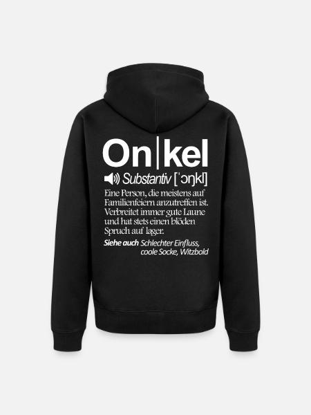 Onkel - Unisex Premium Bio Zip Hoodie - Schwarz