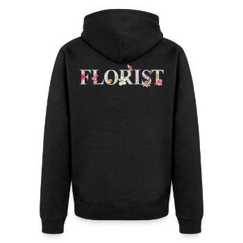 Florist Floristin Florist Ausbildung - Unisex Premium Bio Zip Hoodie - Schwarz - Hinten - Nico (187cm)