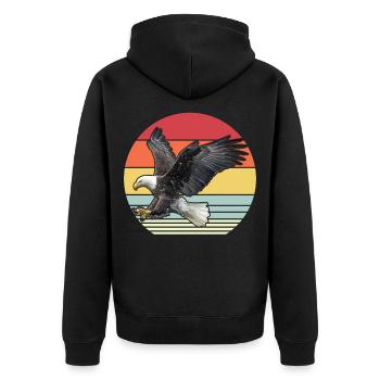 Adler Retro Oiseaux Prédateurs - Veste à capuche bio Premium Unisexe - noir - Dos - Nico (187cm)