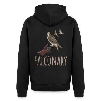 Fauconnerie Aigle Fauconnier Oiseaux Oiseaux - Veste à capuche bio Premium Unisexe - noir - Dos - Nico (187cm)