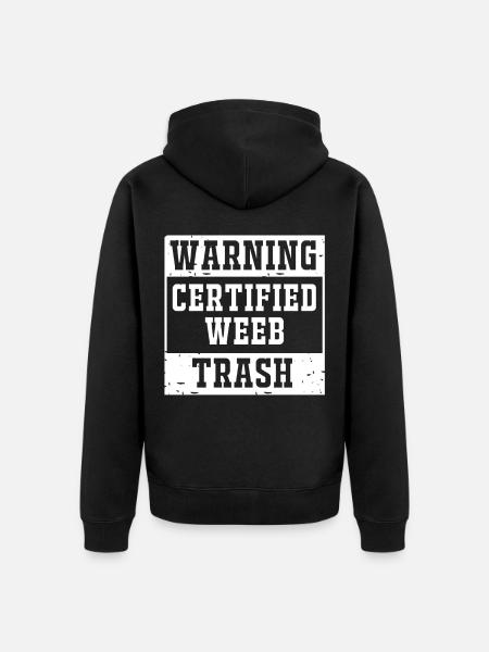 Anime Weeb Trash - Unisex Premium Organic Zip Hoodie - black