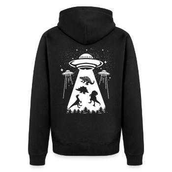 Dino - Veste à capuche bio Premium Unisexe - noir - Dos - Nico (187cm)