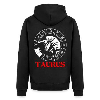 Taureau Signe du zodiaque - Veste à capuche bio Premium Unisexe - noir - Dos - Nico (187cm)