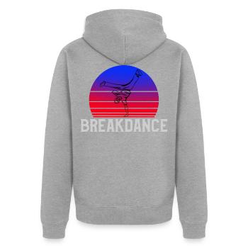 Hip Hop Rap Breakdance B-Boys B-Girls Designs - Unisex Premium Bio Zip Hoodie - Grau meliert - Hinten - Nico (187cm)