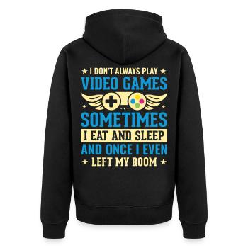 Lusitges Video Games Gamer Gaming Games Gambler - Unisex Premium Organic Zip Hoodie - black - Back - Nico (187cm)