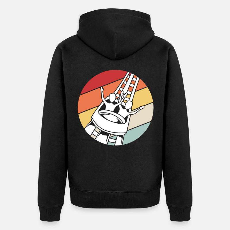 Achterbahn - Unisex Premium Bio Zip Hoodie - Schwarz