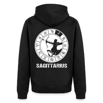 Zentaur - Unisex Premium Bio Zip Hoodie - Schwarz - Hinten - Nico (187cm)