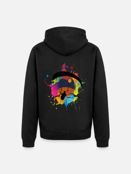 Paragliding T-Shirts - Unisex Premium Bio Zip Hoodie - Schwarz
