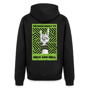 Renter Rock and Roll - Unisex Premium Organic Zip Hoodie - black - Back - Nico (187cm)