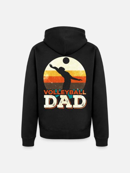 Volleyball Dad Volleyballer Father - Unisex Premium Organic Zip Hoodie - black