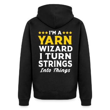 Crochet Yarn Knitting Thread Needle Sewing Wool - Unisex Premium Organic Zip Hoodie - black - Back - Nico (187cm)