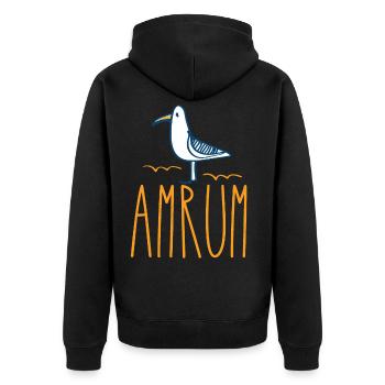 Amrum Möwe Moin mer des Wadden île - Veste à capuche bio Premium Unisexe - noir - Dos - Nico (187cm)