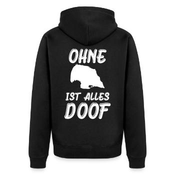 Fehmarn patrie île de la mer Baltique île ensoleillée - Veste à capuche bio Premium Unisexe - noir - Dos - Nico (187cm)