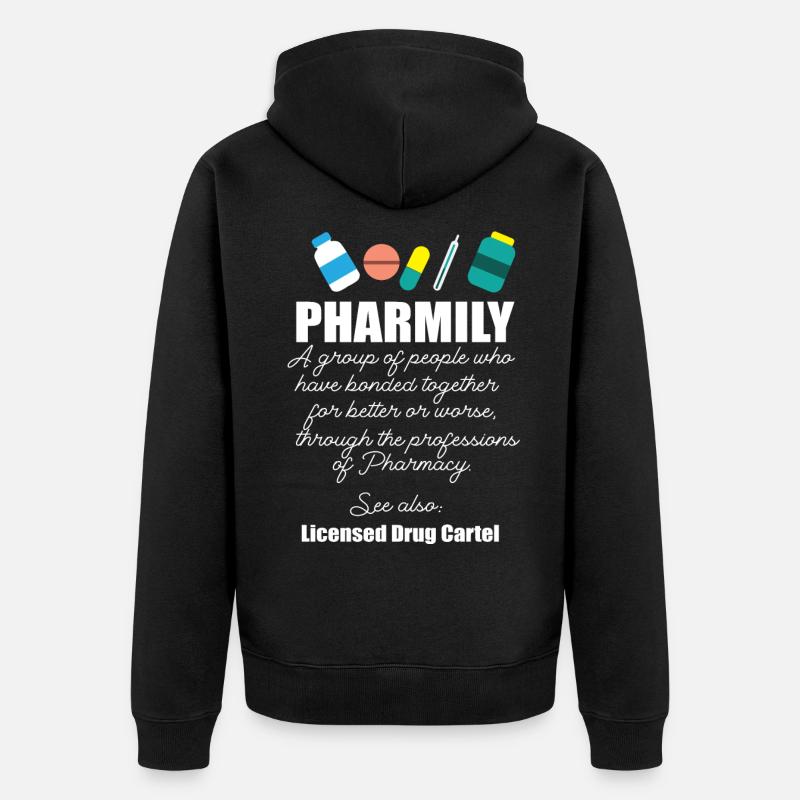 Pharma Medizin Medikamente Pharmily - Unisex Premium Bio Zip Hoodie - Schwarz
