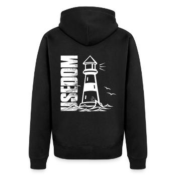 Usedom Phare Baltique Bassin de Poméranie - Veste à capuche bio Premium Unisexe - noir - Dos - Nico (187cm)