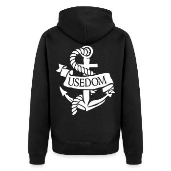 Usedom Anker Baltique île de Moin au nord - Veste à capuche bio Premium Unisexe - noir - Dos - Nico (187cm)