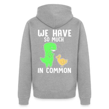 Dodo - Unisex Premium Bio Zip Hoodie - Grau meliert - Hinten - Nico (187cm)