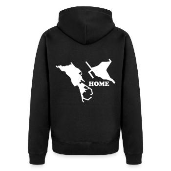 Helgoland Home North Sea Island Dune - Unisex Premium Organic Zip Hoodie - black - Back - Nico (187cm)