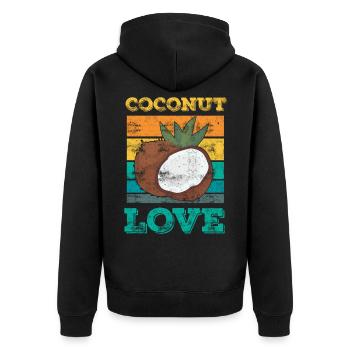 Coconut lover fruit coconut - Unisex Premium Organic Zip Hoodie - black - Back - Nico (187cm)
