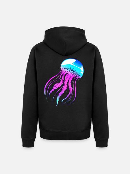 jellyfish - Unisex Premium Organic Zip Hoodie - black