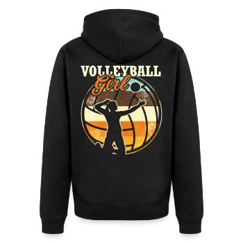 Volleyball filles - Veste à capuche bio Premium Unisexe - noir - Dos - Nico (187cm)
