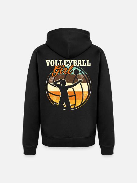 Volleyball Girls - Unisex Premium Organic Zip Hoodie - black