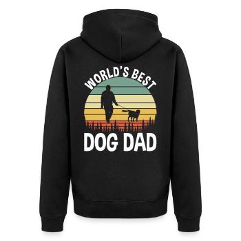 World's Best Dog Dad - Unisex Premium Organic Zip Hoodie - black - Back - Nico (187cm)
