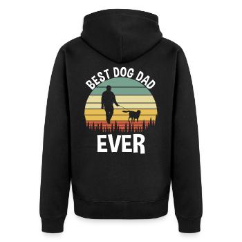 Best Dog Dad Ever - Unisex Premium Bio Zip Hoodie - Schwarz - Hinten - Nico (187cm)