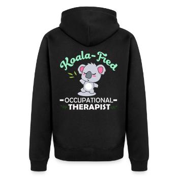Ergotherapeut - Unisex Premium Bio Zip Hoodie - Schwarz - Hinten - Nico (187cm)