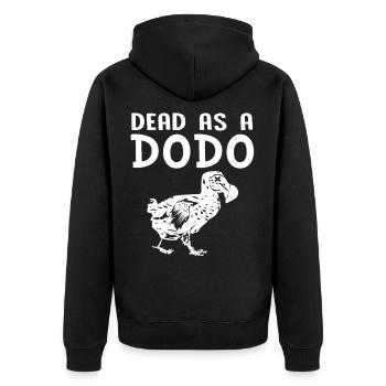 Dodo cadeau oiseau primitive fossil archéologie Geek - Veste à capuche bio Premium Unisexe - noir - Dos - Nico (187cm)