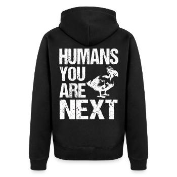 Dodo cadeau oiseau primitive fossil archéologie Geek - Veste à capuche bio Premium Unisexe - noir - Dos - Nico (187cm)