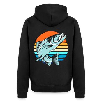 Pêche pêche - Veste à capuche bio Premium Unisexe - noir - Dos - Nico (187cm)