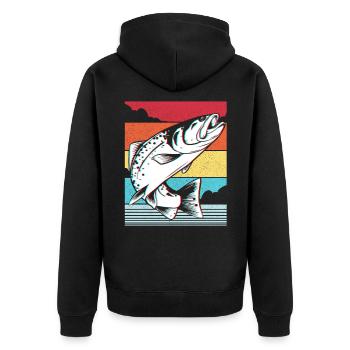 Poissons Carpes de brochet - Veste à capuche bio Premium Unisexe - noir - Dos - Nico (187cm)