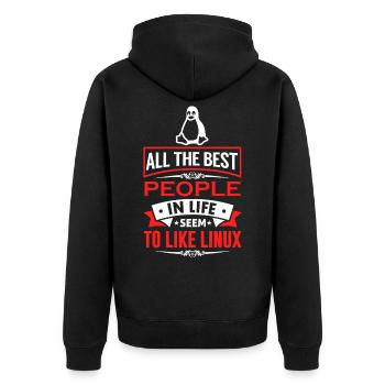 Linux Coding Nerd Sysadmin Geek Administrator - Veste à capuche bio Premium Unisexe - noir - Dos - Nico (187cm)